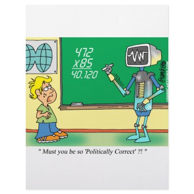Computer Cartoon Robot in classroom by computer_tech_gifts