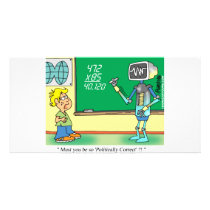Computer Cartoon Robot in classroom