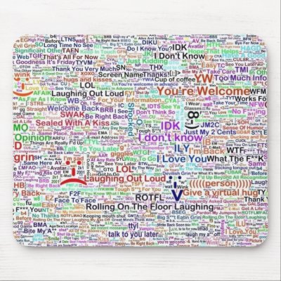 Computer Chat Word Art Mouse Pads by SnakesMom