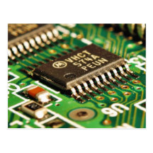 Computer Chips Circuits Boards Postcard