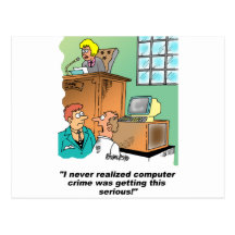 Computer Crime Cartoon Postcard