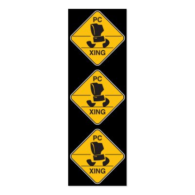 computer crossing (xing) sign bookmark business cards by geekme