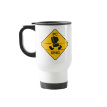 computer crossing (xing) sign mugs
