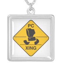 computer crossing (xing) sign pendant