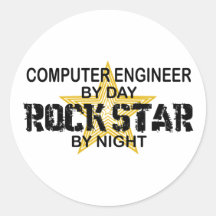 Computer Engineer Rock Star Stickers