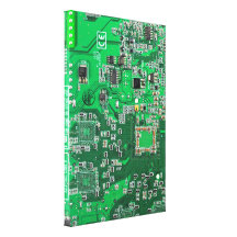 Computer Geek Circuit Board - green Gallery Wrapped Canvas