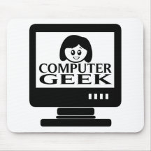 Computer Geek Girl Female Mouse Pad