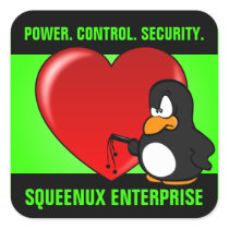 Computer Geek Valentine: Be Secure in Your Love Square Stickers