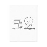 Computer Guy Meme - Wrapped Canvas Stretched Canvas Print