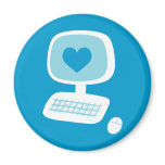 Computer Heart Fridge Magnets
