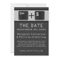 Computer Key Control Save the Date, Grey Personalized Invite