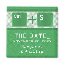 Computer Key Control Save the Date Magnet, Green