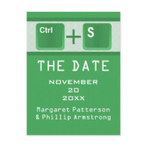 Computer Key Control Save the Date Postcard, Green
