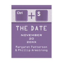 Computer Key Control Save the Date Postcard Purple