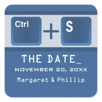 Computer Key Control Save the Date Stickers, Blue