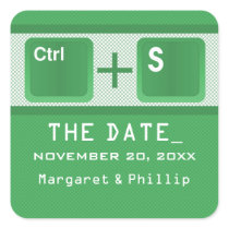 Computer Key Control Save the Date Stickers, Green