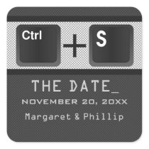 Computer Key Control Save the Date Stickers, Grey