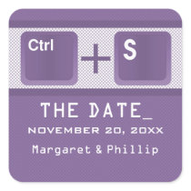 Computer Key Control Save the Date Stickers Purple