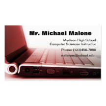 Computer Laptop Keyboard Technician Teacher Info Business Card Templates