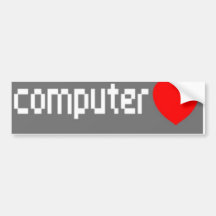 Computer Love Bumper Stickers