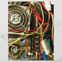 Computer mainboard electronics closeup flyers