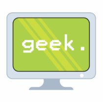 computer monitor geek text photo cutout