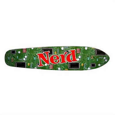 Computer Nerd Circuit Board Design Skateboard Deck by WrapGraphics