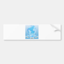 Computer network world concept bumper stickers