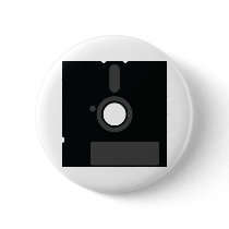 Computer Oldschool Floppy Disc 5.5 Geek Button