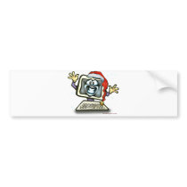 Computer Santa Bumper Sticker