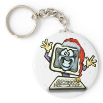 Computer Santa Keychains