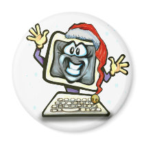 Computer Santa Fridge Magnet