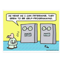 computers self programming people postcards