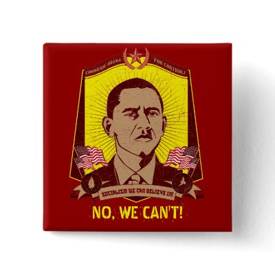 Comrade Obama Customizable Slogan Button by Libertymaniacs