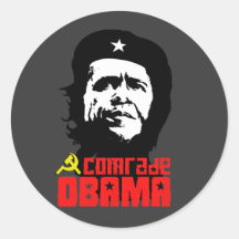 Comrade Obama Round Stickers