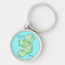 Comtés de carte de l'Irlande Porte-clef