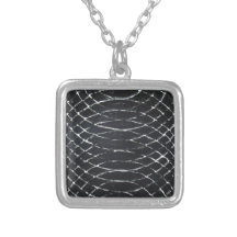 Concentric Black Ripples (black minimalism) Necklace