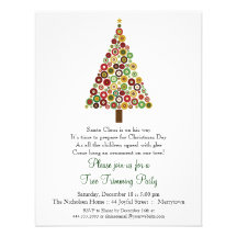 Concentric Circles Christmas Tree Party Invitation