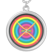 concentric circles coloured target. pendants