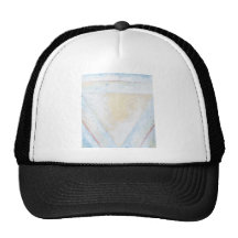 Concentric Inverted White Equilateral Triangles Mesh Hats