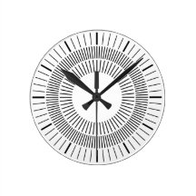 Concentric Rays Round Wall Clocks