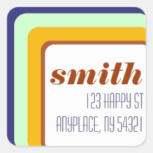 Concentric Squares Pattern Sticker Label