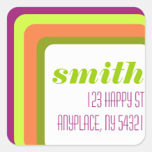 Concentric Squares Pattern Sticker Label