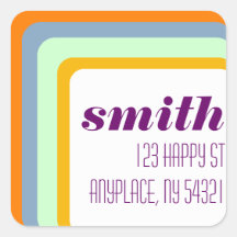 Concentric Squares Pattern Sticker Label