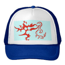 Concept icy red mesh hats