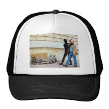 concept  overcome your bad thoughts art hats