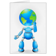 Concept principal de robot de globe cartes de vœux