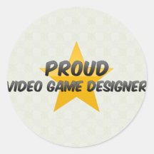 Concepteur fier de jeu vidéo adhésif rond