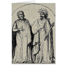 Conception antique de gravure de druides antiques  cartes de vœux