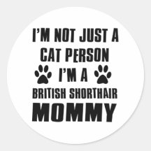Conception britannique de chat de chemises de Shor Adhésifs Ronds